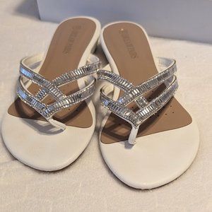 Dream Paris Womens Square Cut Rhinestone Sandles size 10